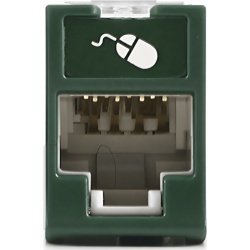 SIEMON U6-H07NS Jack Ultramax Cat6 UTP Montaje Hibrido en Placa de Pared (Plano y Angulado) Color Verde Punch Down