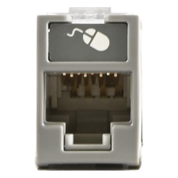 SIEMON U6A-H04NS Jack Ultramax Cat6A UTP Montaje Hibrido en Placa de Pared (Plano y Angulado) Color Gris Punch Down