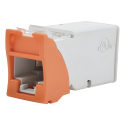 SIEMON Z6-09 Jack Z-Max UTP Categoria 6 Montaje Hibrido en Placa de Pared (Plano y Angulado) Color Naranja
