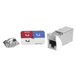 SIEMON Z6A-S02 Jack Z-Max Cat6A Blindado Montaje Hibrido en Placa de Pared (Plano y Angulado) Color Blanco