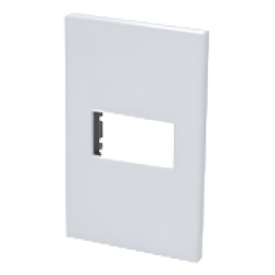 SURTEK SYS-P600B Placa de policarbonato con base de acero para 1 modulo 1/3 color blanco.