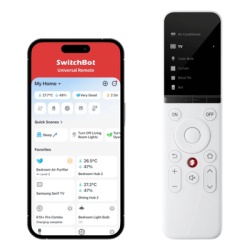 SWITCHBOT SWITCHBOTUNIREM Control Remoto Universal IR / Pantalla LCD / Conexion WiFi + BLE / Compatible Matter / Alcance 120 m (393.7 ft) / 2000 mAh / Hasta 6 Meses Autonomia
