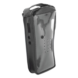 Syscom FSM-TK-2212T Funda Reforzada de piel con frente transparente para radios TK-2212 TK-2212L TK-3212 y TK-3212L.