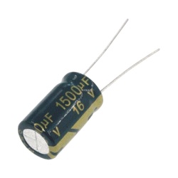 SYSCOM PARTS 1500MF0016V Capacitor Electrolitico de Aluminio Radial de 1500 ÂµFd 16 Vcc 105 Â°C 10 x 20 mm.
