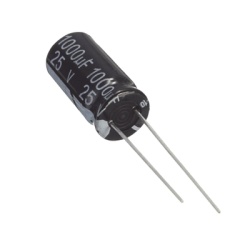SYSCOM PARTS CE1000/25V Capacitor Electrolitico de Aluminio Radial de 1000 ÂµFd. 25 Vcc 105 Â°C 10 x 20 mm.