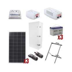 Syscom PL1224GRC Kit Solar de 35 W con PoE 802.3af y PoE Pasivo 24 Vcc para una Camara IP y un Radio Ubiquiti airMAX o Cambium ePMP.