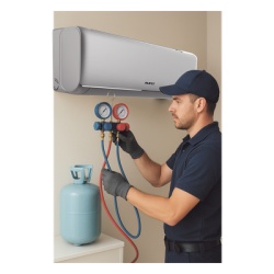 Syscom SRV-R32-2T25T Servicio en Centro de laboratorio SYSCOM / Recarga de gas refrigerante / R32 / Minisplit AUFIT / Capacidad de 2 a 2.5 Toneladas