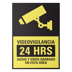 Syscom SYSLETVID/10 Letrero de Videovigilancia en Poliestireno / Paquete con 10