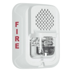 SYSTEM SENSOR P2WL-LF Sirena de Baja Frecuencia con Lampara Estroboscopica / a 2 Hilos / Montaje en Muro / Configuracion Estroboscopica Seleccionable / Color Blanco