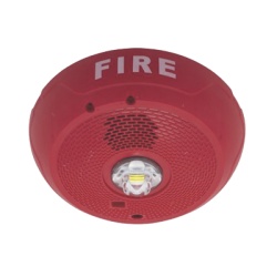 SYSTEM SENSOR PC2RLED Sirena con Lampara LED Estroboscopica / Montaje en Techo / Nivel de Candelas Seleccionable / Color Rojo / Nuevo Diseno Moderno y Elegante / Menor Consumo de Corriente