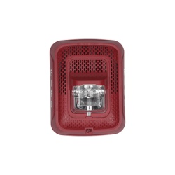 SYSTEM SENSOR SPS-RL Bocina con lampara estroboscopica de pared doble voltaje 25/70.7 V candela seleccionable en campo color rojo Serie L