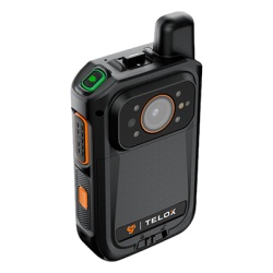 TELOX CP680 Bodycam IP67 4G LTE Android 12 / Con Funciones de Radio POC / Pantalla Tactil de 2" / Soporta llamadas Telefonicas y Mensajes SMS /Descarga de Video automatica con estacion