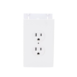 THORSMAN TEK-100-DUPLEX Contacto electrico doble soporte y tapa color blanco de PVC auto extinguible para canaleta TEK100 (5591-10200)