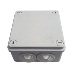 THORSMAN TH-CJE Caja Tipo Estanca IP55 con 6 Entradas Tapa y Tornillo de Vuelta de 1/4 100 x 100 x 50 mm (3.94 x 3.94 x 1.97 Pulgadas) Color Gris