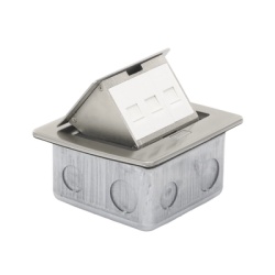 THORSMAN TH-MC-PD Mini Caja de Piso Rectangular para Datos y Conectores Tipo Keystone Color y Material en Acero Inoxidable (3 Puertos) (11000-21202)