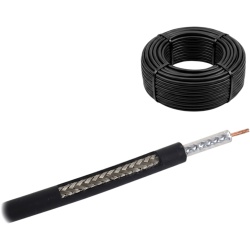 Times Microwave LMR195/50MTS Rollo de 50 Metros de Cable Coaxial Tipo RG-58, LMR-195, Baja Pérdida de 50 Ohms, Conductor de Cobre Sólido