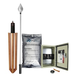 TOTAL GROUND KDA-01 Kit de Pararrayo con Punta en Acero Inoxidable con Diametro de Proteccion de 160 metros.