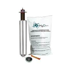 TOTAL GROUND TG-45AB-AI Kit Antivandalico de puesta a tierra de 45 A con Electrodo Acoplador en Filtro y Compuesto H2Ohm.