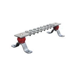 TOTAL GROUND TG-BPS-240-AL Barra de Union de Aluminio de 16 Contactos 2" x 15-1/4" x 1/4" (50.8 x 387.35 x 6.35 mm).