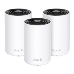 TP-LINK DECO-XE75PRO-3PACK Router Inalambrico MESH Interior para Hogar / Doble Banda Wi-Fi 6E AX5400 Mbps / 3 Puerto Gigabit WAN/LAN / 4 Antenas Internas / Administracion Mediante la App Deco (iOS And