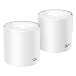 TP-LINK DECOX10-2PACK Kit 2 Routers Inalambricos MESH Interior para Hogar / Doble Banda Wi-Fi 6 AX1500 Mbps / 2 Puerto Gigabit WAN/LAN / 2 Antenas Internas / Administracion Mediante la App Deco (iOS A