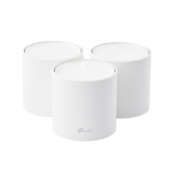 TP-LINK DECOX20-3PACK Kit 3 Routers Inalambricos MESH Interior para Hogar / Doble Banda Wi-Fi 6 AX1800 Mbps / 2 Puerto Gigabit WAN/LAN / 2 Antenas Internas / Administracion Mediante la App Deco (iOS A