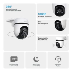 TP-LINK TAPO-C500 Camara IP Wi-Fi 2 megapixel / 1080p Vision 360º / Audio doble vias / Vision Nocturna / Notificacion Push / Vision de Hasta 9 Metros - Img 3