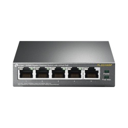 TP-LINK TL-SG1005P Switch Escritorio No Administrable de 5 puertos 10/100/1000 Mbps / Con 4 puertos PoE 802.3af/at de hasta 65 W / PoE Extendido hasta 250 metros