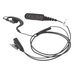 TX PRO TX-110N-M02 Micrófono-Audífono Profesional / Gancho Ajustable Tipo G / PTT de Solapa / Cable con Resorte / Compatible Motorola HT/GP Series - Img 2