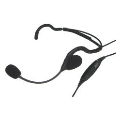 TX PRO TX-760-K01 Diadema de Radio / Boom Flexible / Cable PU Reforzado con Kevlar / PTT en Línea / Compatible Kenwood TK/NX Series