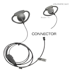 TX180H07 Micrófono de Solapa / Auricular de Gancho Ajustable / Compatible HYT X1P-X1E / Transmisión Clara