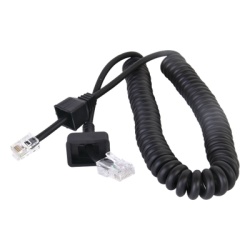 TXK222 Cable para Micrófono de Radio Móvil / Conector RJ-45 de 6 Pines / Longitud 300 mm (11.8 in) / Cobre Desnudo / Temperatura -20~105°C / Funda PP-PU