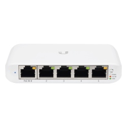 UBIQUITI USW-FLEX-MINI Switch Administrable Compacto / 5 Puertos Gigabit RJ45 / PoE 802.3af/at Entrada / USB-C o PoE / 4.22 x 2.76 x 0.83 pulgadas