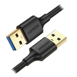UGREEN 10371 Cable USB-A 3.0 a USB-A 3.0 / 2 Metros / Macho a Macho / Conector Niquelado / Nucleo de Cobre Estanado / Blindaje Multiple / Velocidad 5Gbps / No Requiere Controlador / Compatible con USB
