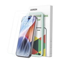 UGREEN 25587 Protector de pantalla UGREEN HD con marco de instalacion para iPhone 15/16 (paquete de 2)