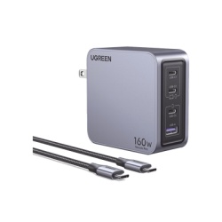 UGREEN 25876 Cargador Rapido GaN / 160W Maximo / 3 USB-C + 1 USB-A / PD3.1 140W / PPS / UFCS / QC5 / Protecciones Multiples / PC 94-V0