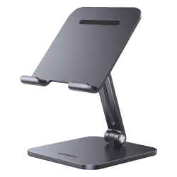 UGREEN 40393 Soporte de Aluminio para IPad & Tablet | Plegable |Angulo Ajustable de 180° y 270° | Base Antideslizante | Proteccion de Silicona | Amplia Compatibilidad con dispositivos de 7.9 a 12.9