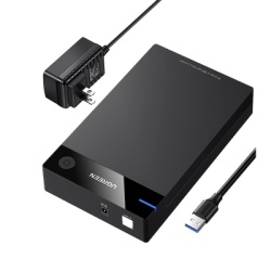 UGREEN 50423 Carcasa de Disco Duro para 3.5" y 2.5" (Enclosure) | Con Cable USB 3.0 | Para HDD 3.5" / SSD 2.5" | SATA I/II/III | UASP | Hasta 16 TB | Compatible con Windows Linux Mac OS | No Requiere