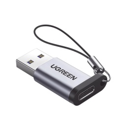 UGREEN 50533 Adaptador USB 3.0 Macho a USB-C 3.1 Tipo C Hembra |Carga y Sincronizacion de Datos | Admite Corriente de 3A | Transferencia de hasta 5 Gbps | Amplia Compatibilidad | Chip VL160 | Caja de