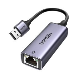 UGREEN 50922 Adaptador de Red USB-A 3.0 a RJ45 /Admite 10/100/1000 Mbps / Caja de Aluminio / Longitud del cable 10 cm