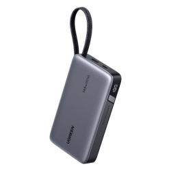 UGREEN 55992B Power Bank 20000mAh con Cable Integrado / Carga Rapida 100W / USB-C PD 3.0 / 4 Celdas Li-ion / 72Wh / Carga Multiple 145W / Compacto 139x80x27mm