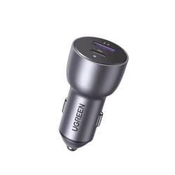 UGREEN 60980 Cargador de Auto 52.5W | Puerto USB-A y USB-C | Carga Rapida | Compatible con Vehiculos de 12 y 24 VCD | PD3.0 + QC3.0 | Chip Inteligente | Diseno Compacto Mayor Eficiencia Energetica | C