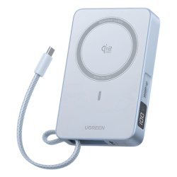 UGREEN 65958B Powerbank Magnetico Inalambrico / 10000 mAh 36 Wh / 30W USB-C PD3.0/PPS/UFCS + Cable Integrado 60W / Carga Inalambrica 25W Qi2.2 MPP / Magnetico 8N / Pantalla LED / 254 g
