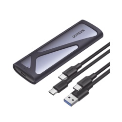 UGREEN 90264 Carcasa Disco Duro NVME M.2 (Enclosure) | Hasta 2TB | USB3.1 a 10 Gbps | SATA SSD PCIE 3.0 | Soporta M Key y B Key | Compatible con SSD M.2 NVME 2230/2242/2260/2280 | UASP | S.M.A.R.T. |