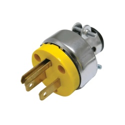 URREA SYS-136507 Clavija Blindada con Abrazadera Aterrizada / 15 A 125 V / 50/60 Hz / ABS/ Metal / Color Amarillo.