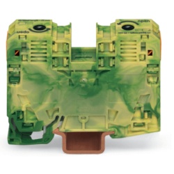 WAGO 285-137 Borna de Tierra 2 Conductores 35 mmÂ² POWER CAGE CLAMP Poliamida PA66 Montaje Carril DIN 35x15 Verde-Amarillo Aplicaciones Ferroviarias y Marinas