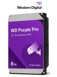 WESTERN DIGITAL WDC1490041 WESTERN DIGITAL WD8002PURP - Disco Duro de 8TB Purple PRO / Especial para Videovigilancia con IA / Tecnologia IA AllFrame/ Interface: Sata 6 Gb/s/ Cache 256 MB/ Hasta 64 Cam