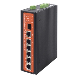 WI-TEK WI-PMS305GF-I Switch industrial de 4 puertos Gigabit PoE (pasivo 24V / 802.3af/at/bt)