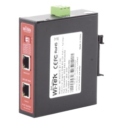 WI-TEK WIPOE55SBTIDC Splitter PoE IN hasta 90 W / Salida DC 12v/16V/24v o 48V / Carcasa metalica / Industrial soporte para riel DIN / Aplicaciones CCTV