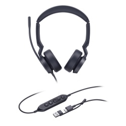 YEALINK UH44-DUAL-TEAMS-USB-C/A Diadema Alambrica Yealink UH44 Dual USB-C/A Certificada con Microsoft Teams